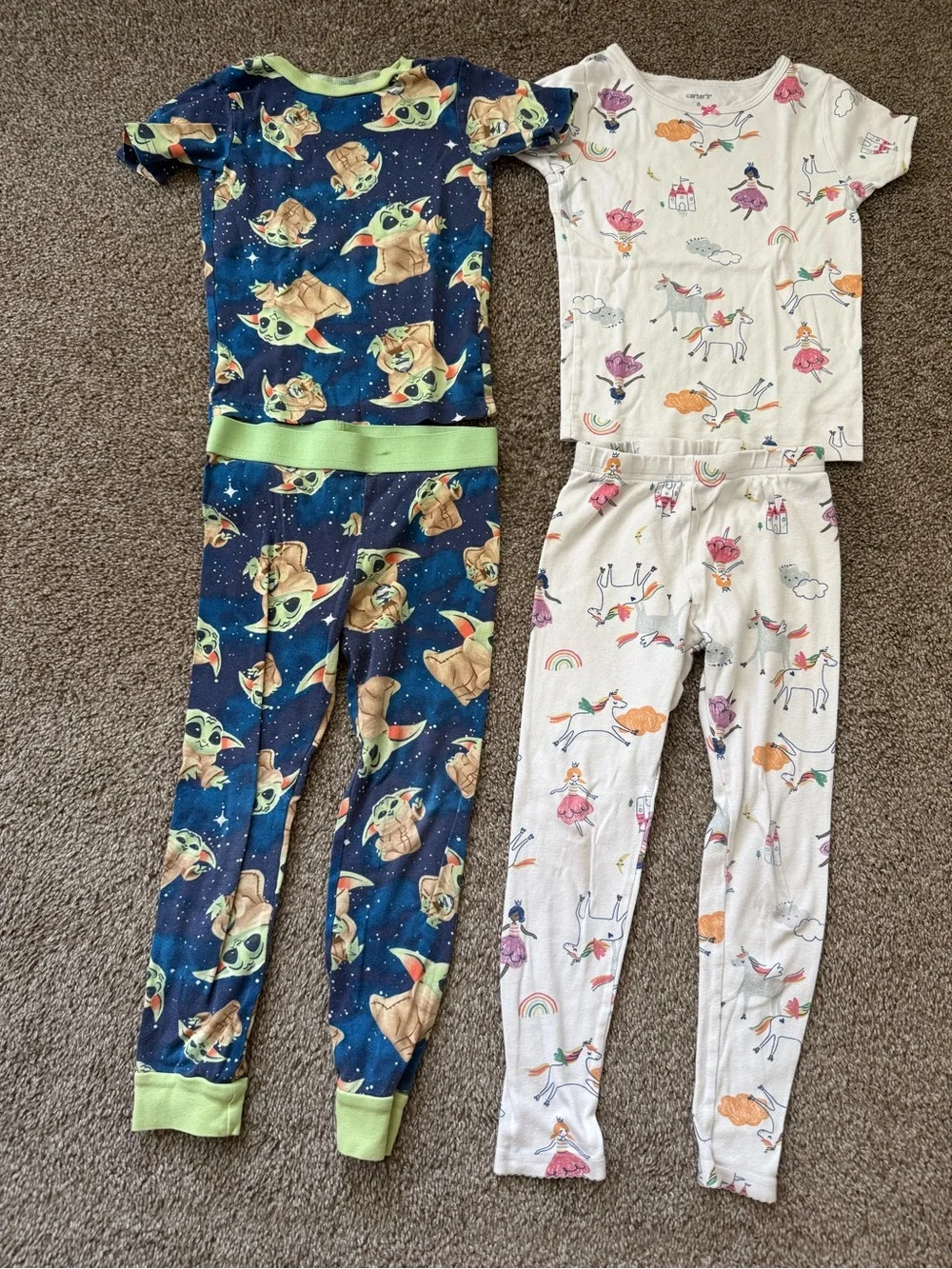 Carter’s Girls Kids Pajama 7 Sets Lot Size 6 Pants Short Sleeves